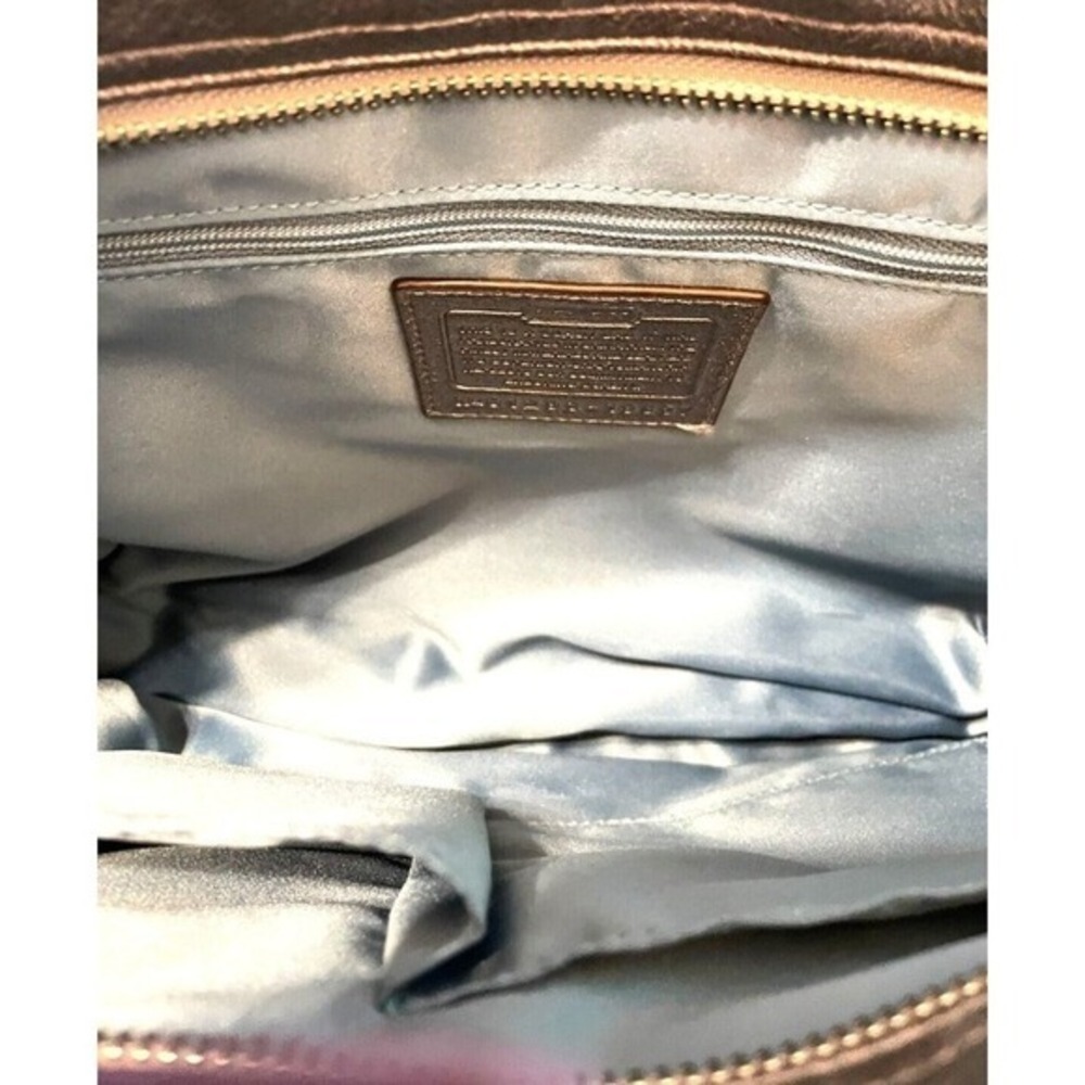 Coach C1293 19857 Quilted Leather Shopper Tote Purse Silver Anthracite Metallic - Picture 7 of 15